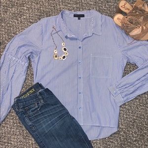 Sanctuary Blue and White Striped Blouse